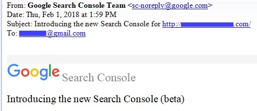 Google Search Console Email