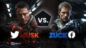 Social Media Marketing Twitter-X Elon Musk vs Facebook Zuckerberg