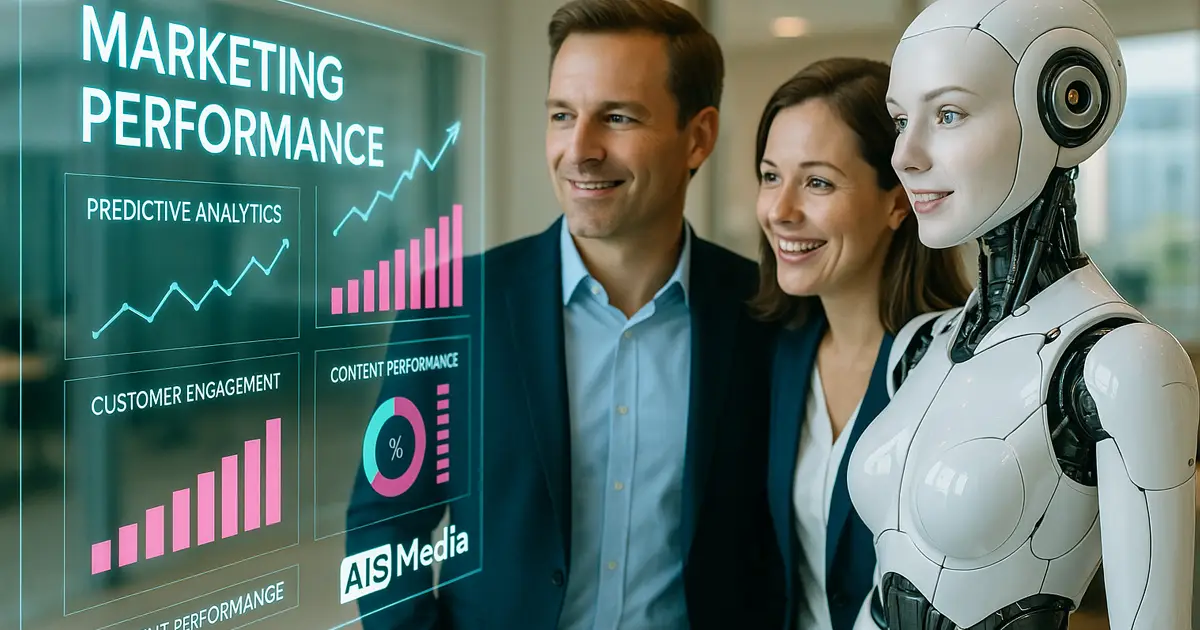 AI marketing strategy 2025 for CMOs focused on AI-powered search, SEO performance, predictive analytics, and content personalization tools from AIS Media