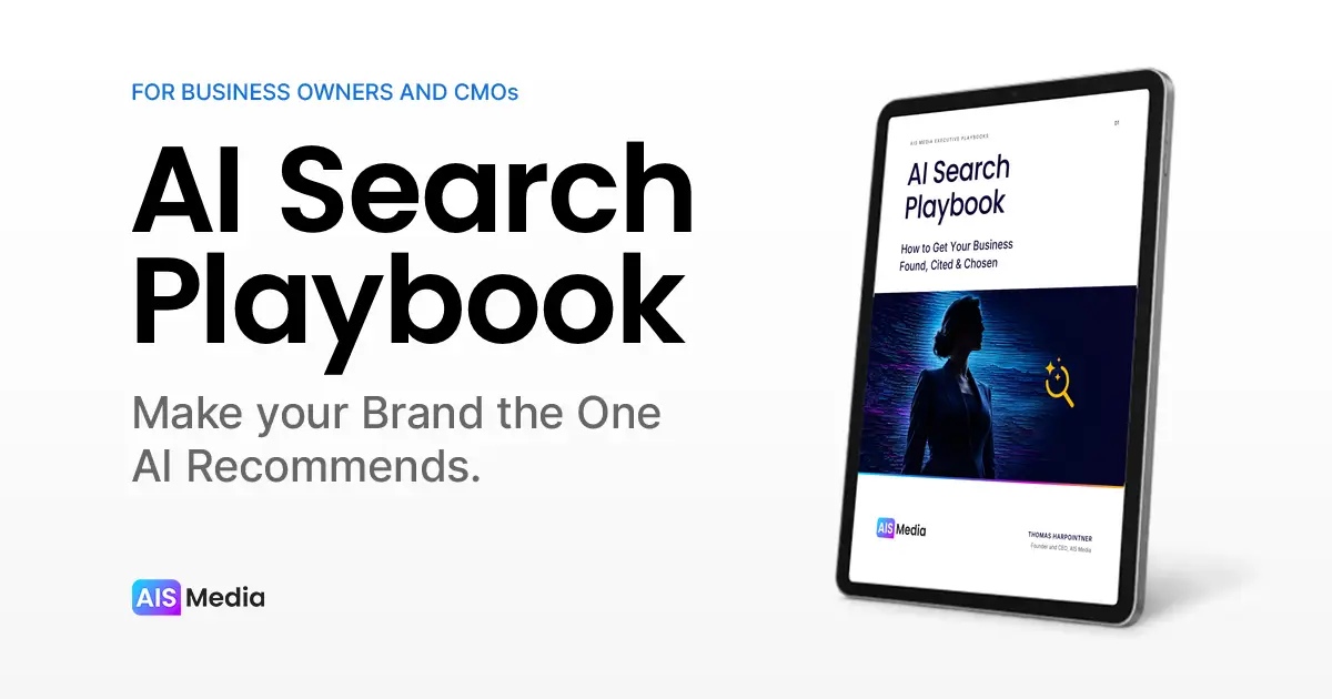 AIS Media AI Search Playbook for CMOs strengthening brand visibility across Google Search and AI answer engines.