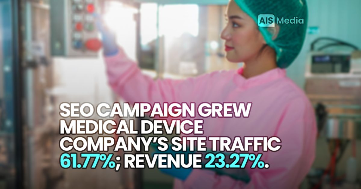AIS Media PPC SEO Services Grow Site Traffic 61.77%; Medical Device Sales 23.37% in 90 Days