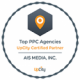 UpCity Top PPC Agencies certified partner badge for AIS Media’s PPC management services.